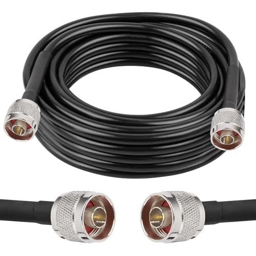 XRDS -RF N 20FT Type N Coax Extension Cable N Male to N Male Connector Pure Copper Low Loss Coaxial Cable - size: 20 FT