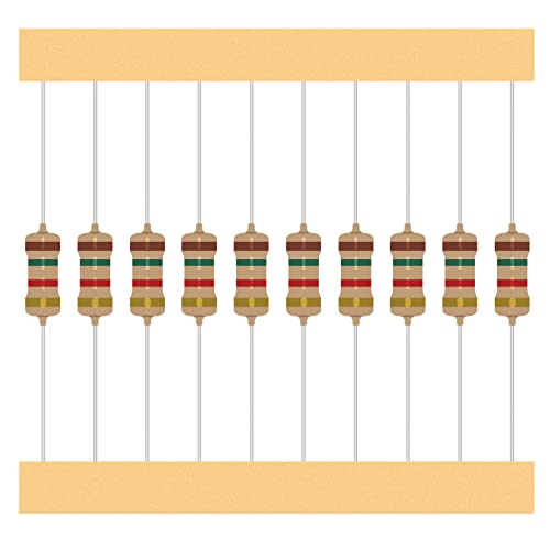 25 Values 1/2W Resistor Kit from 1 Ohm to 1M Ohm 1/2 Watt 5% Carbon Film Resistors Assortment - size: 1/2W