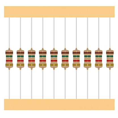 25 Values 1/2W Resistor Kit from 1 Ohm to 1M Ohm 1/2 Watt 5% Carbon Film Resistors Assortment - size: 1/2W