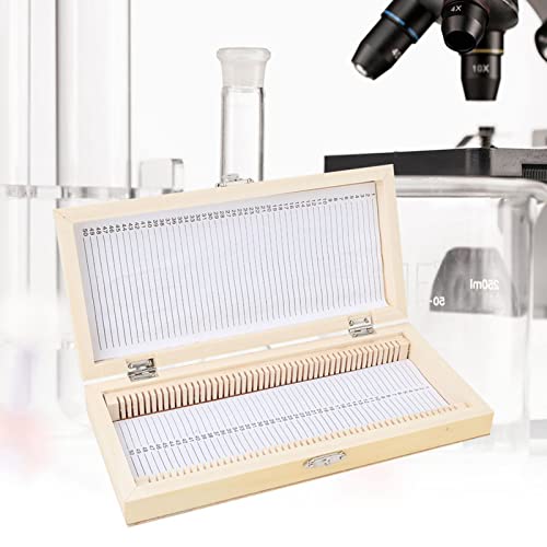 Microscope Slide Box, Wooden Slide Storage Box, Contains 50 Slides