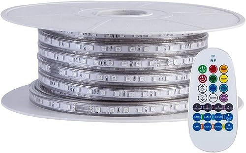110V 8 Colors RGB Dimmable LED Strip Light 65.6ft 20m Indoor Outdoor Waterproof IP65 Rope Lighting Kit Cuttable Connectable Flexible for DIY Christmas Bar Parties Landscape Decoration - size: 20M