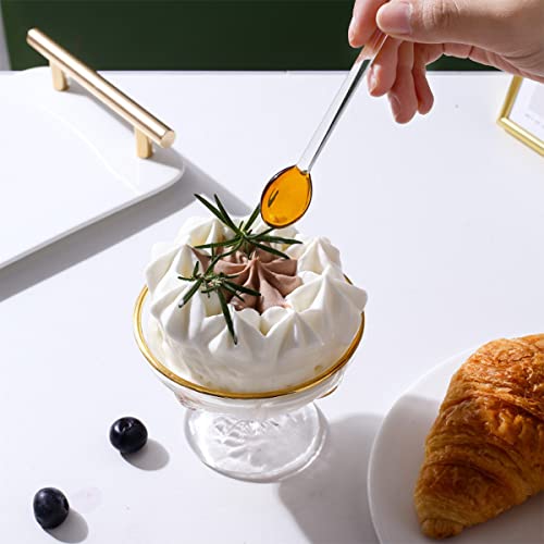 5 Pieces Glass Spoons for Coffee Teaspoons Glass Stirring Spoon Rod 5.9 inch Coffee Stirrers Ice Tea Spoon Glass Mixing Spoon for Tea SugarHome Bar Party