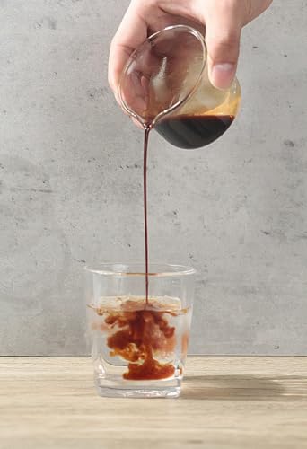 Espresso Cups, 100ML/3OZ Espresso Cups, Espresso Shot Glasses with V-Shaped Mouth, Clear Accessories, Milk Frothing Pitcher (1pcs)