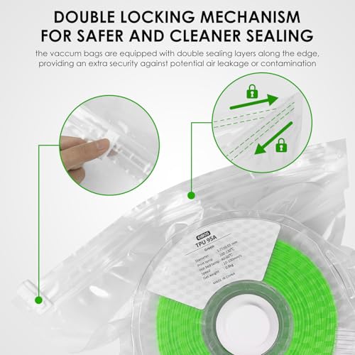 【EIBOS Official】 3D Printer Filament Vacuum Bags for Eurus, Storage Sealed Bags, Vacuum Bags for 3D Printer Filament, Keep Spools Drying and Cleaning (10 Bags ONLY)