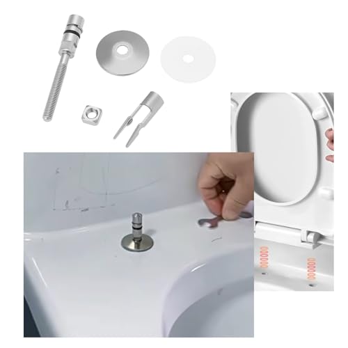 Create idea 1 Pair Toilet Seat Fixing Hinge Set M6 x 71.5mm Stainless Steel Toilet Lid Hinge Fixing Bracket C0102G Compatible with LUVETT