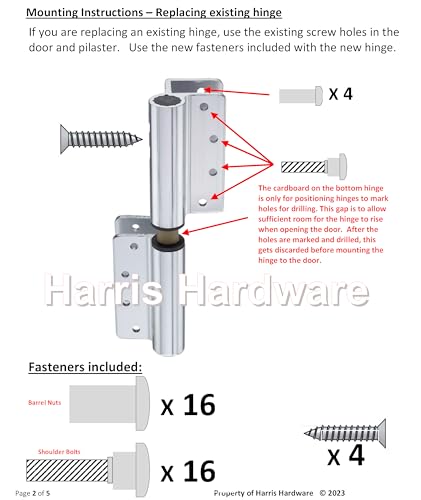 Aluminum Wrap-Around Hinges for Toilet Partition Door, 1 Pair for 1 in. Door & 1 in. Pilaster, Bright Anodized Finish