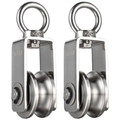 Cable Pulley Wheel Stainless Steel, Bearing Inside, Rope Pulley for Pulley System, Gym Equipment, Clothesline, 2 Pack - size: Swivel pulley