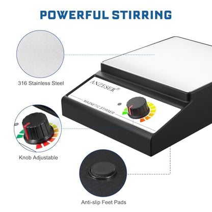 Magnetic Stirrer Set Corrosion-Resistant Magnetic Stir Plate (Non-Heating) - style: Square Stirrer Set