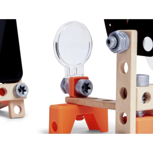 Hape Junior Inventor Optical Science Lab | 53 Piece STEAM Wooden Playset, Experiments & Reactions Science Kit for Kids 4+ Years (E3034A)