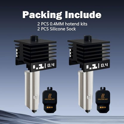 2PK 0.4MM P2S Hotend with Hardened Nozzle for P2S/X2D/H2 Series - style: 2PK 0.4mm