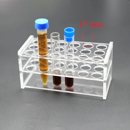 1 Pcs Acrylic Test Tube Rack, 18 Holes for 10/15mL Tubes, 17mm Diameter - size: 17mm