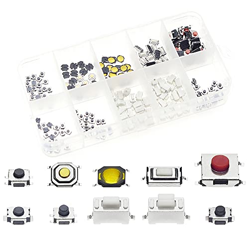 QTETAK 200 Pcs 10 Value Micro Momentary Tactile Push Button Switch Tact Assortment Kit - style: 200 Pcs 10 Value