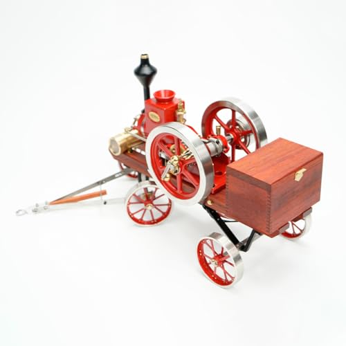 Retrol Engine HM-01 Engine Model Kit, Hit and Miss Engine Kit with High-Low Speed Gear Lever/Flatbed Transport Cart/Accessory Triad/CDI Igniter/Spark Plug, Ornament Gift -KIT - style: KIT Version