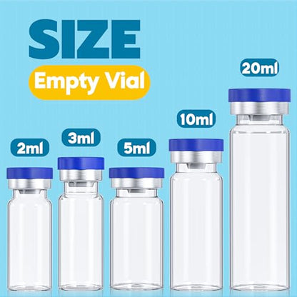 5mL Vials for Injections with Self-Healing Injection Port and Sealed Cap - size: 5ml