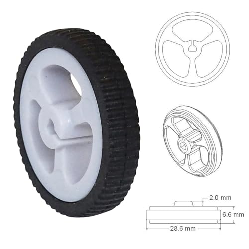 4 Pack Micro N20 Gear Motor Wheels with Rubber Tire D-Hole 3mm Shaft Wheel for Mini Micro N20 Gear Motor Speed Reduction Gearbox Motor DIY Robot RC Car Truck Small Construction Vehicle