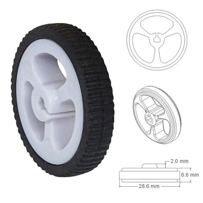 4 Pack Micro N20 Gear Motor Wheels with Rubber Tire D-Hole 3mm Shaft Wheel for Mini Micro N20 Gear Motor Speed Reduction Gearbox Motor DIY Robot RC Car Truck Small Construction Vehicle