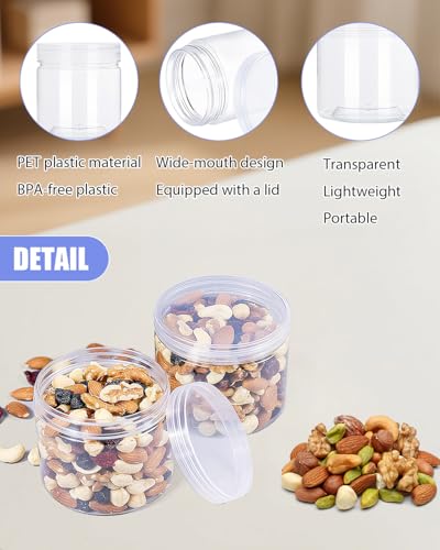 Plastic Storage Jars, 12 Pack Clear Storage Jars Wide Mouth Plastic Jars Clear Container With Lid For Lotion, Cream, Ointments, Makeup, Eye Shadow, Samples, Potravel Storage (4 oz) - size: 4 oz