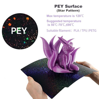 Starry+Textured PEI Plate Bambulabs X1/P1/P2/X2/A1 Build Plate 257x257mm