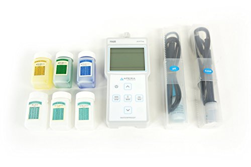 Apera Instruments AI413 PC400 Portable Multi-Parameter Meter Kit (pH/EC/TDS/Temp.), 6 Bottles of Calibration Solutions Included, 1.3" Height, 3.4" Wide, 7" Length - style: pH+EC/TDS