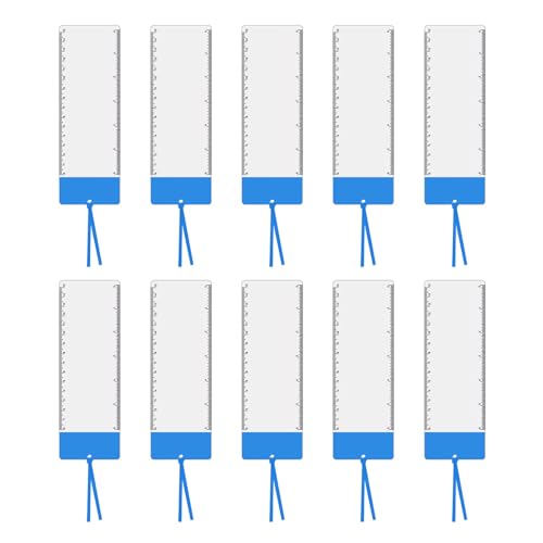 Bookmark Ruler Magnifying Glass, 10PCS Magnifying Glass Ruler, 3X Magnifying Glass, for Reading Small Fonts, Maps and Books - size: 10