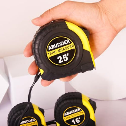 3 PackTape Measure,Easy Read Measuring Tape Retractable with Fractions 1/8, Measurement Tape - color: Yellow 1