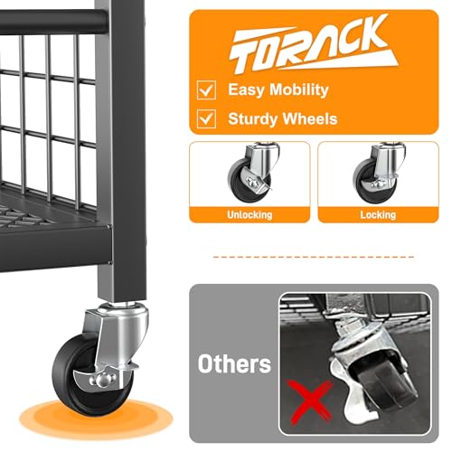 TORACK Garden Tool Organizer with Wheels, Rakes Shovels Yard Tools Stand - style: Mid-size Tool Stand