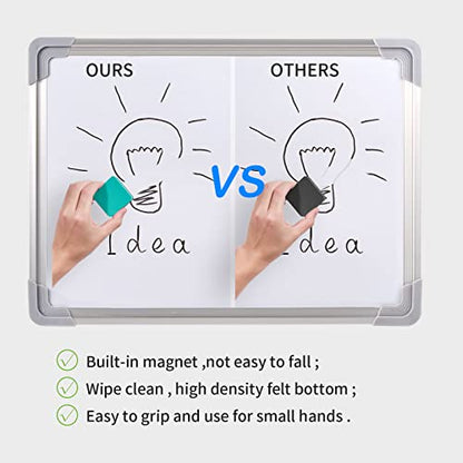 Favourde 48 Pack Magnetic Whiteboard Dry Erase Erasers for Classroom School - color: Green