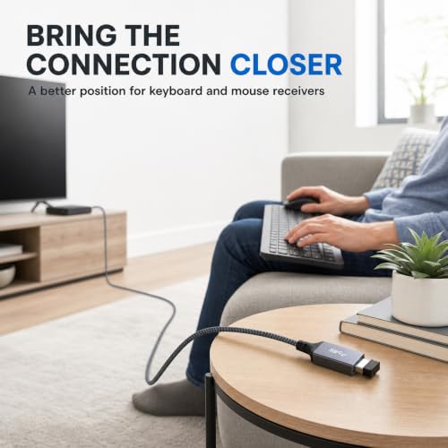 USB Extension Cable 15FT - USB 3.0 Extender Male to Female Cable Grey - size: 15FT