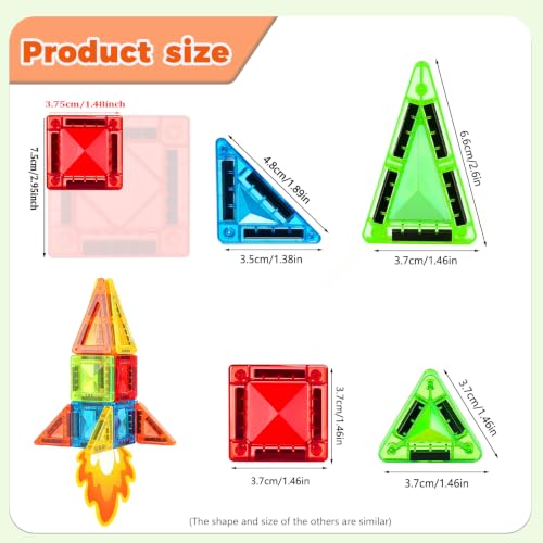 Mini Magnetic Tiles for Kids, 35PCS Travel Magnet Set with Iron Case - color: Color-5