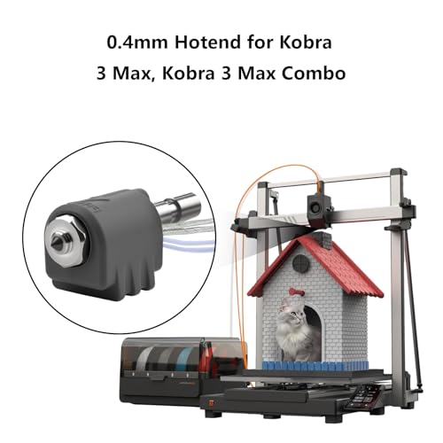 0.4MM Hotend for Anycubic Kobra 3 Max, Integrated Quick Swap Hardened Steel Nozzle High Flow High Speed Hot End Assembled Kit for Kobra 3 Max, Kobra 3 Max Combo 3D Printers - color: 0.4mm Hotend