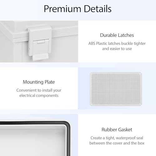 Electrical Box IP65 Waterproof Dustproof ABS Plastic Enclosure, Outdoor and Indoor Project Box Hinged Cover with Mounting Plate Wall Brackets Outer Dimension 23.6"x 15.7" x 8.7", Grey - size: 23.6"x 15.7" x 8.7" (1pc)