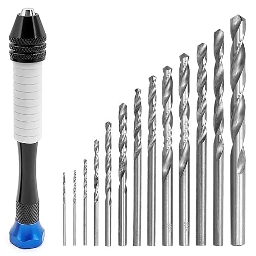 26 Piece Precision Pin Vise Hand Drill Set - - Mini Micro Craft Jewelry Drill Kit, Ideal for Hobbyists, Jewelry Repair, Model Building, Resin Crafts(Blue)