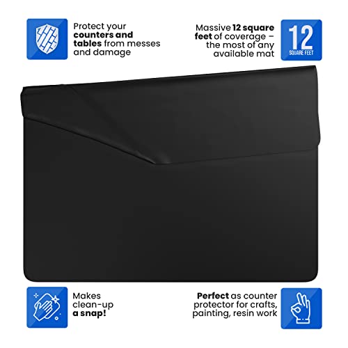 Super Jumbo Silicone Mat 36” x 48” - 3 by 4 Feet. by MonsterMat (Super Jumbo 48 x 36, Black) - color: Black