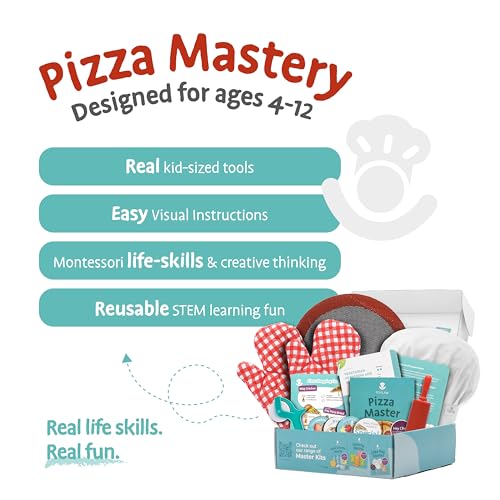 Tovla Jr. Kids Pizza Making Kit | Real Reusable Chef Tools | Ages 5-12 - style: Pizza Making Kit