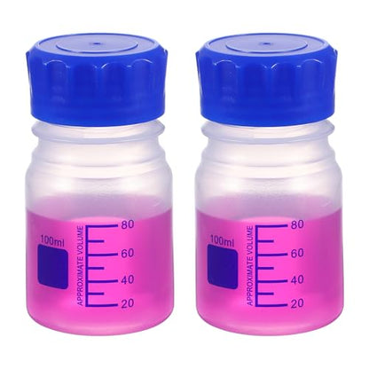 PATIKIL 100ml Media Storage Bottles,2pcs Graduated Bottle, Transparent - color: Transparent, size: 100ml