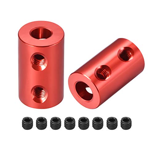 uxcell 5mm to 6mm Bore Rigid Coupling Set Screw L20XD12 Aluminum Alloy,Shaft Coupler Connector for RC Airplane Boat, Motor Accessories,Red,2pcs - size: 5mm to 6mm