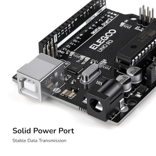 ELEGOO UNO R3 Microcontroller Board ATmega328P+ATmega16U2 with USB Cable - size: 2.96 x 2.1 x 2.54 inch