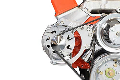 ICT Billet SBC Alternator/Power Steering Pump Accessory Drive Bracket Kit for Double Hump Heads 305 327 350 383 5.0L 5.7L V8 Designed & Manufactured in the USA 551576
