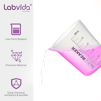 6PCS 100ml Autoclavable Stackable Plastic Beakers, LVB012 - style: 6pcs of 100ml