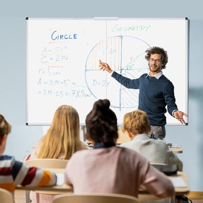 VIZ-PRO Magnetic Dry Erase Whiteboard, 48 x 36 Inches, Foldable - size: 48"W x 36"H