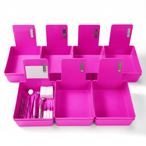 Tioncy 14 Pack Dental Lab Pans, Medium with Steel Clip, Purple - color: Purple
