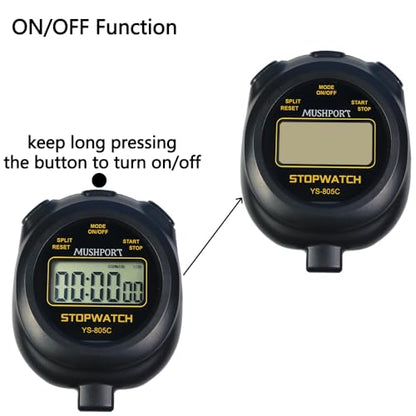 2 Pack Stopwatch Sport Timer, Simple Stop-Watch - color: Black