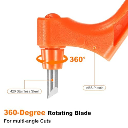 HARFINGTON Craft Cutting Tools 15/30/45 Degree Blades 360 Degree Rotating Blade Stainless Steel Cutter Pen Knife with Sharpening Stone for DIY Crafts Stencils Scrapbooks, Orange - color: Orange
