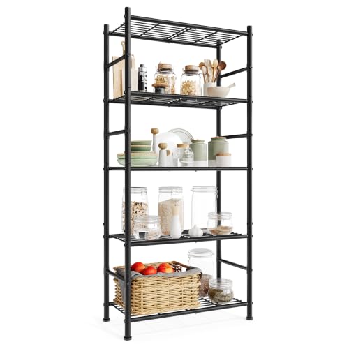 SONGMICS 5-Tier Shelving Unit, Steel Wire Storage Rack - size: 23.6"W, style: 5-Tier