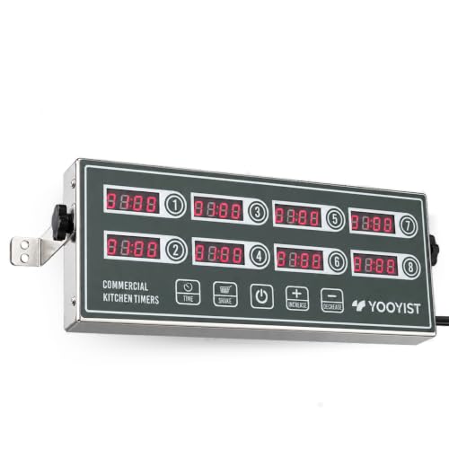 Commercial 8 Channel Digital Kitchen Timer Loud Alarm Cook Timer - color: Gray