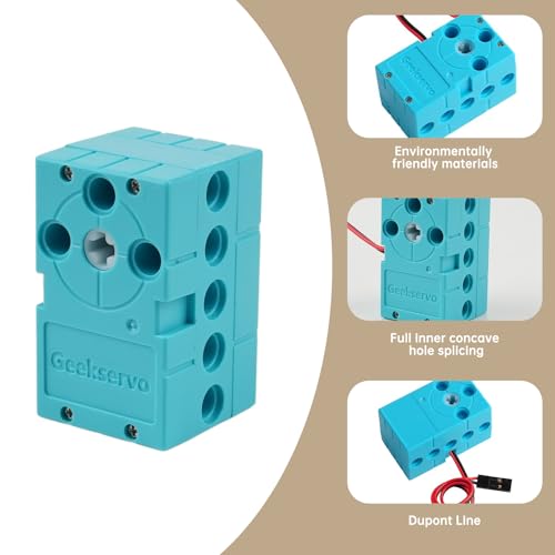 2PCS Geekservo Programmable Building Block Servo Motor, 360 Degree Rotation, 2P/3P Wire, Compatible with Microbit Raspberry Pi (2KG Slow Speed Motor) - style: 2KG Slow Speed Motor