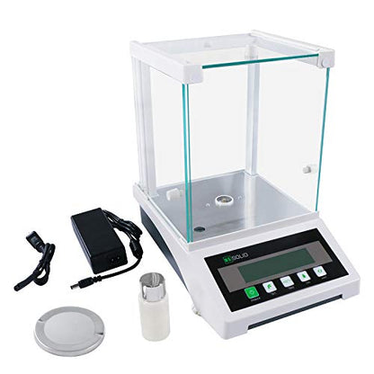 U.S. Solid 0.1 mg Analytical Balance, 120g x 0.1mg, 0.0001g Lab Science Electronic Balance, Electromagnetic Transducer - size: 120 g with External Calibration