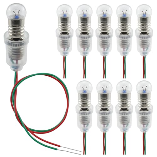 10 Pcs E10 Mini Light Bulbs and 10 Pcs Screw Socket Power Cords Kit - size: E10