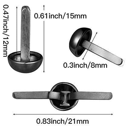 Hotop 500 Pcs Brad for Paper Crafts Metal Paper Fasteners,Black - color: Black, size: 0.3 x 0.6 Inch