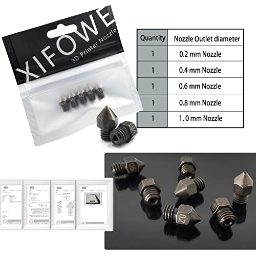 MK8 Nozzles Hardened Steel 3D Printer Extruders Nozzles - size: MK8 Hardened Steel, style: Part: Various Nozzles
